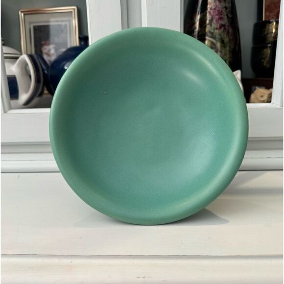 Vintage Compote Teal Turquoise Footed Bowl - Picture 4 of 7